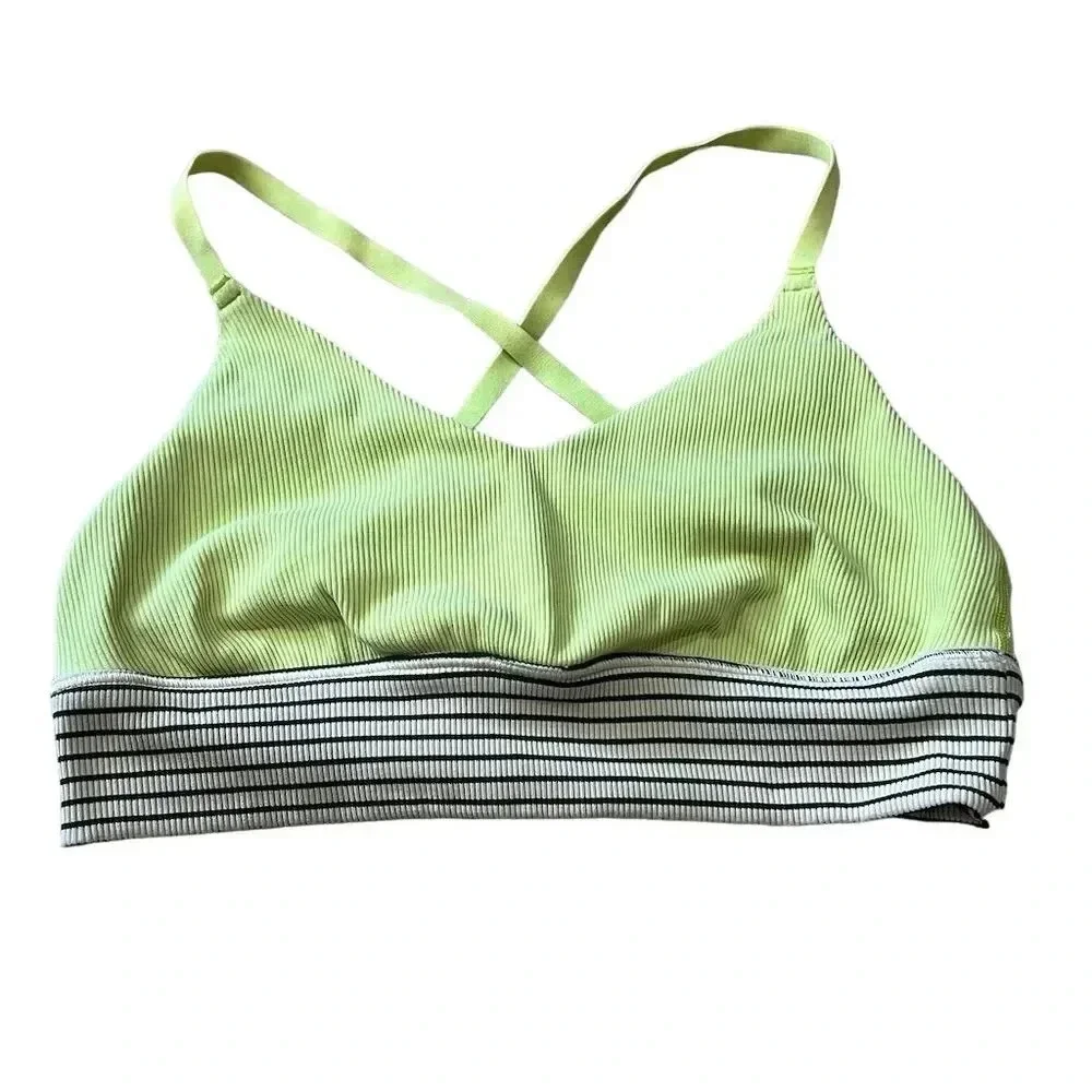 Offline by‎ Aerie Women's L Green Neon Sports Bra Medium Support